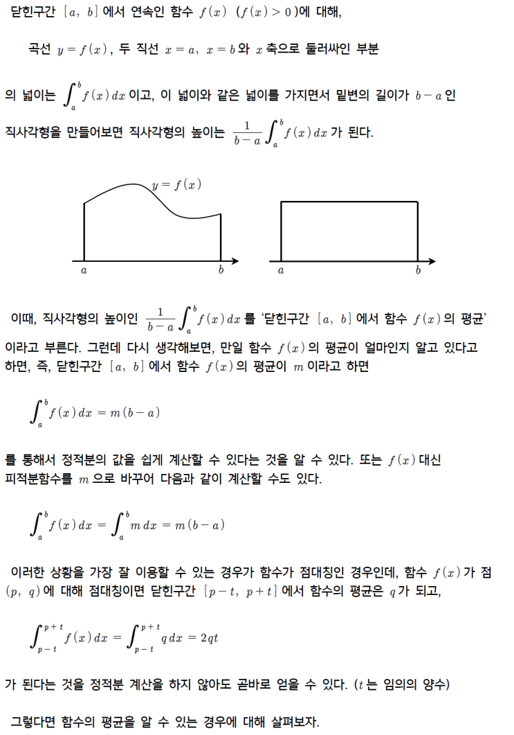함수 평균을 이용한 정적분 : 네이버 블로그
