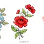 꽃그림 도안자료 컬러링자료 밑그림 스케치 Flower illustration