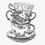 유럽스타일 커피잔 머그 스케치 도안자료 밑그림 미술자료Coffee mug sketch