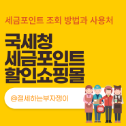 국세청 세금포인트 할인쇼핑몰 사용처