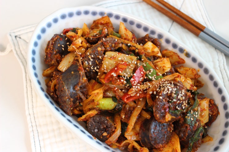 순대볶음 레시피 양념장 순대야채볶음 만드는법 남은 순대요리 막걸리안주 : 네이버 블로그