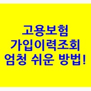 고용보험 가입이력조회 엄청 쉬운 방법!