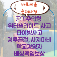 사례 :학교경영자배상책임보험,공기주입형워터슬라이드 다이빙사고, 경추방출성골절 사지마비[대구손해사정사]