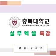 [충북대학교 실무엑셀 교육] 강의안 및 교안/예제 파일 다운 by 심컴퍼니