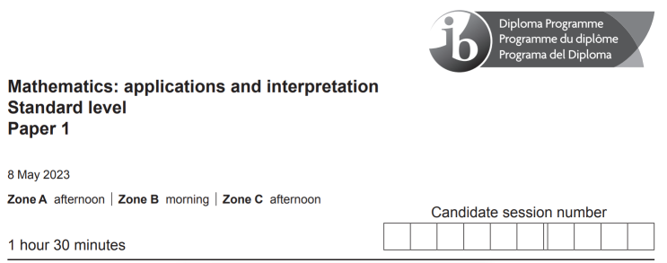 IB MATH AI SL PAST PAPER 1 Full Solution [IB MATH 기출문제] (2023 MAY TZ1 ...