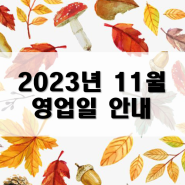 [훈민스캔] 2023년 11월 영업일 및 예약 안내