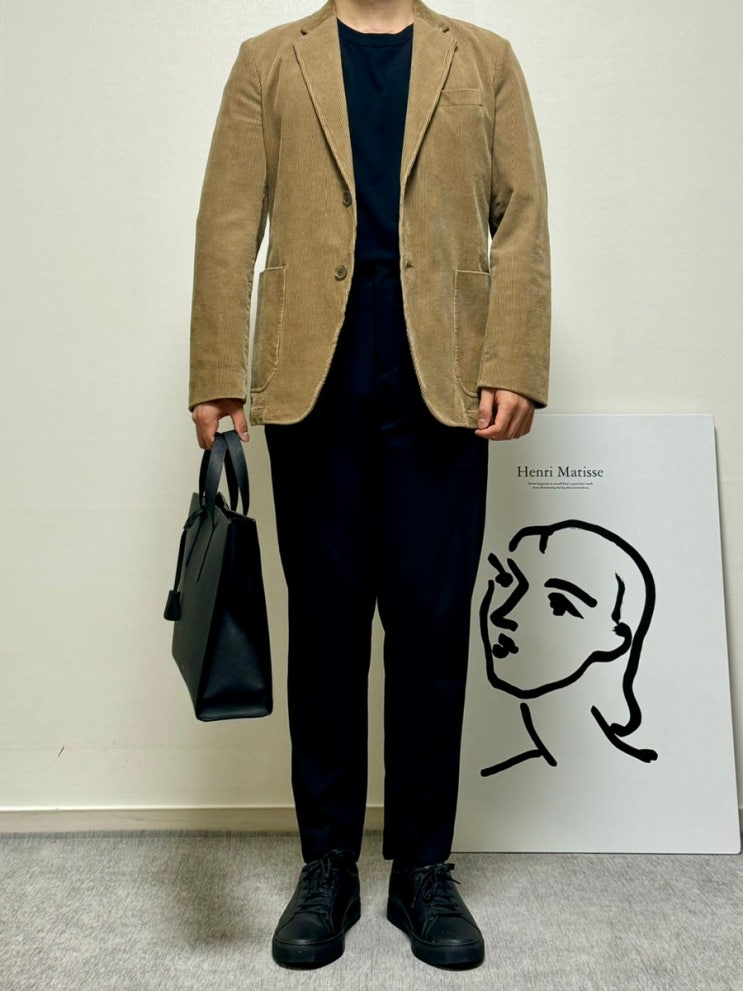 남자 블레이져 검정 지오다노 슬랙스 코디 유니클로 코듀로이 자켓 오피스룩 출근룩 Ootd : 네이버 블로그