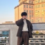 [H&M(에이치엔엠)] (간절기 가성비 아우터 추천) 루즈핏 더블 레이어드 재킷 (브라운) 후기+착샷 - 내돈내산