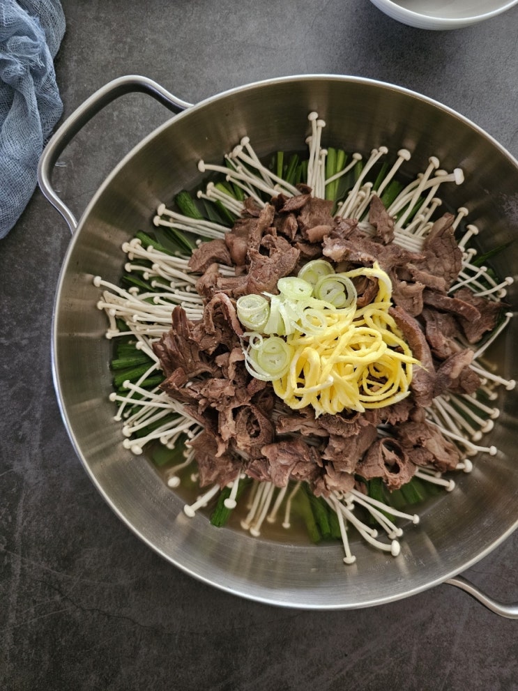 소고기 수육 전골 만드는법 La 갈비로 수육전골 만들기 엘에이갈비 소고기 전골 요리 레시피 : 네이버 블로그