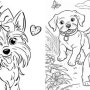 어르신색칠공부 예쁜 강아지 스케치 밑그림 도안자료 Puppy Sketch