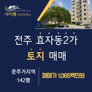 전주시 효자동2가 효천지구인근 준주거용지 매매