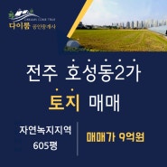 전주 초포로(에코시티~호성동 도로)변 토지 매매