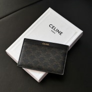 [CELINE] 셀린느 프린트 트리옹프 카드 지갑 블랙