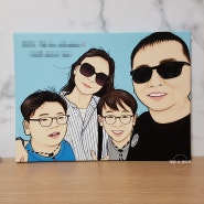 아크릴 가족 팝아트 초상화 지인에게 선물했던 그림 제작
