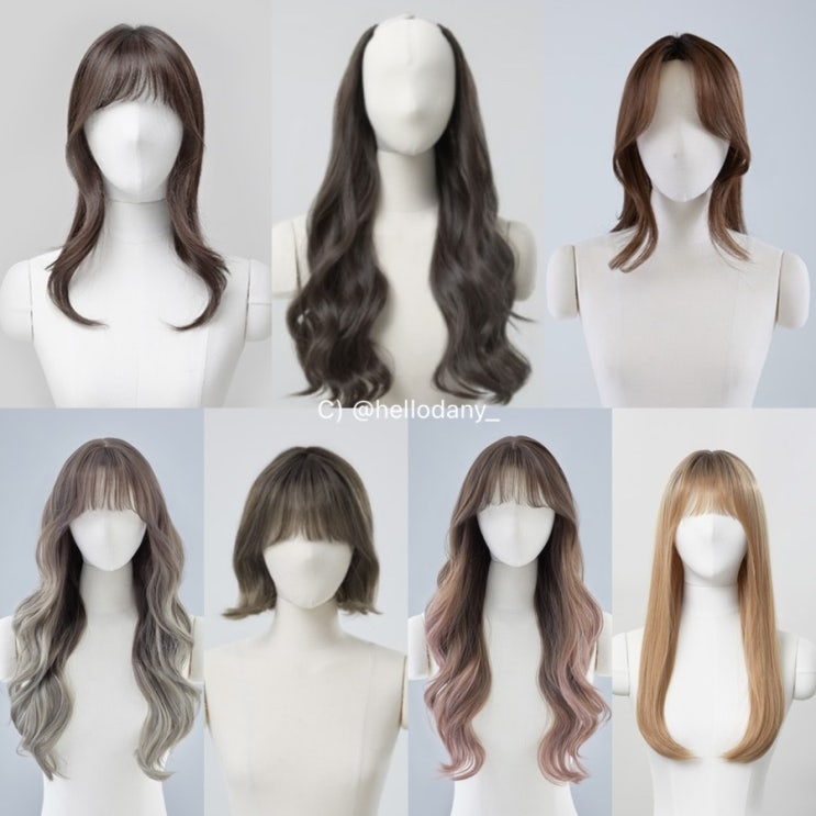 가발종류 모음 단발머리, 단발병에 착용하기 좋은 핑크에이지 여자 통가발, 정수리가발 : 네이버 블로그