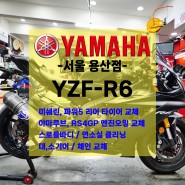 [정비] 야마하 YZF-R6 / 메인터넌스 / 대,소기어 교체 / 체인 교체 / 미쉐린 파워5 리어타이어 교체!!