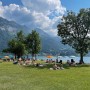 스위스 신혼여행, 스위스 인터라켄 근처 툰호수 수영 노이하우스 (텐트밖은 유럽 촬영지)