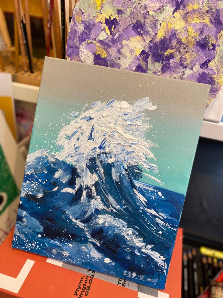 삼성동 취미미술화실//아트클래스 자그마치에서 파도그림 그리기 원데이클래스 방문기 : 네이버 블로그