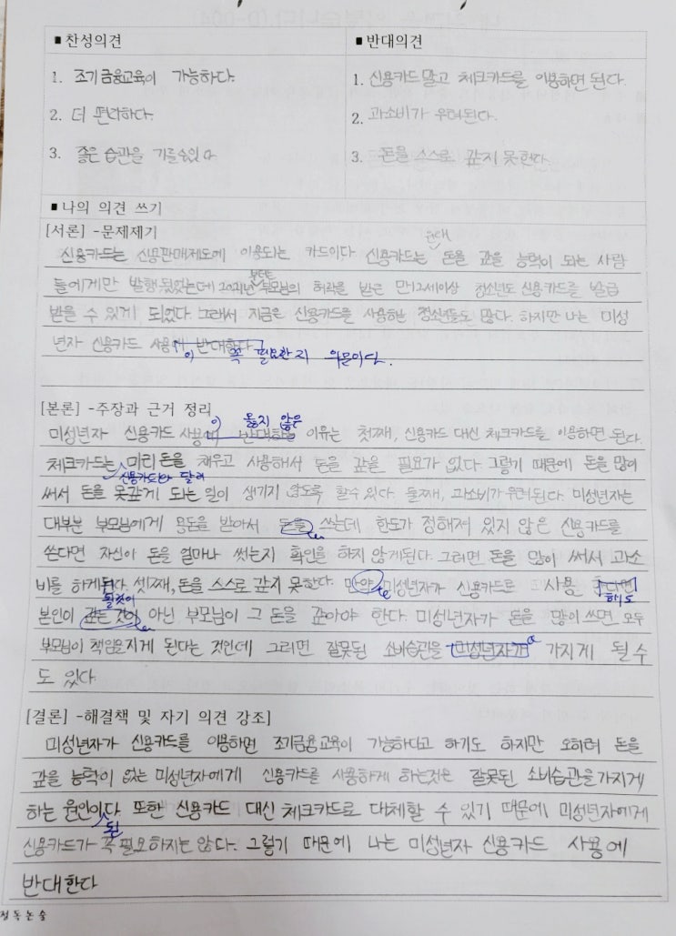 주장하는 글쓰기(논설문) : 네이버 블로그