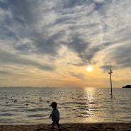아기랑 인천 마시안해변 노을보기, 바위섬 조개구이