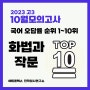 2023년 고3 10월 모의고사 고3: 국어 1등급 캐치 킬러 문항(화법과 작문 오답률 TOP 10)