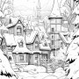 겨울 눈오는날 풍경 스케치 어르신색칠공부Winter Snowy Scenery Sketch Senior Coloring Book