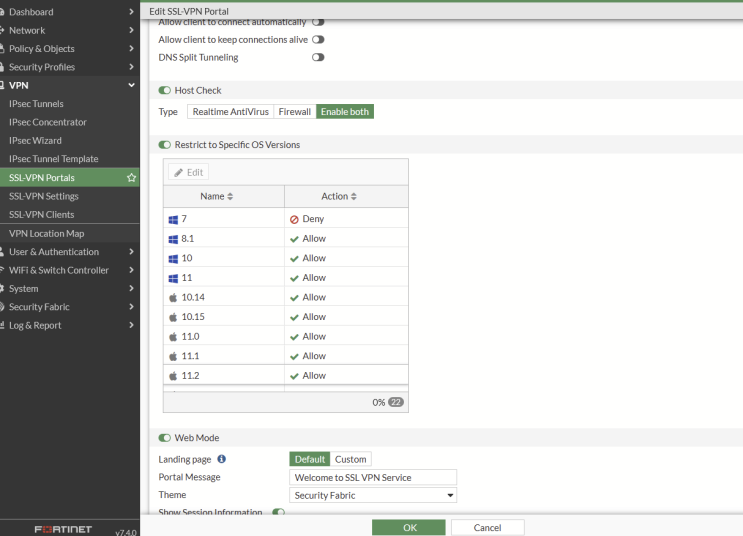 FortiGate SSL VPN Host Check / OS Version Check : 네이버 블로그
