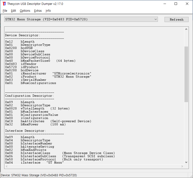 USB Descriptor Dumper - Thesycon : 네이버 블로그