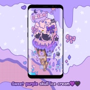 [YEAH] 달콤 몽환 보라 해골 아이스크림 Sweet purple skull ice cream💜🖤