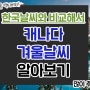 캐나다 겨울날씨 한국과 비교해보기. 11월 토론토 밴쿠버 캘거리 날씨