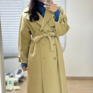 여성 겨울 롱코트 추천 프븏스(PVCS) 핸드메이드 트렌치 코트 키큰녀 착용샷 코디 팁