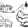 성탄구유 아기예수 스케치 일러스트 도안자료 밑그림Christmas manger sketch illustration