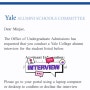 Yale University Undergraduate Interviewer