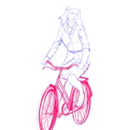 자전거 타는 여자 그려보기