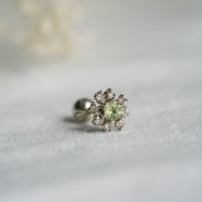 14K 원석 다이아몬드 피어싱 노블링 디자인