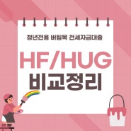 HF와 HUG 청년 버팀목 전세자금대출 간단비교정리
