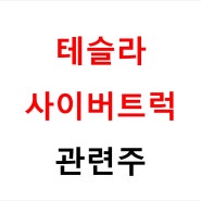 테슬라 사이버트럭 출시 관련주 총정리 씨티알모빌리티 명신산업 등