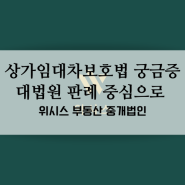 서울 수도권 상가임대차보호법 궁금하다면대법원 판례 중심으로