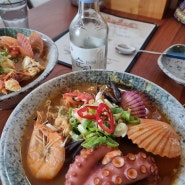 협재 해물라면, 문어라면 쪼꼴락상회 찐으로 맛있어 - 협재해수욕장 맛집 뒷골목에 있어요~