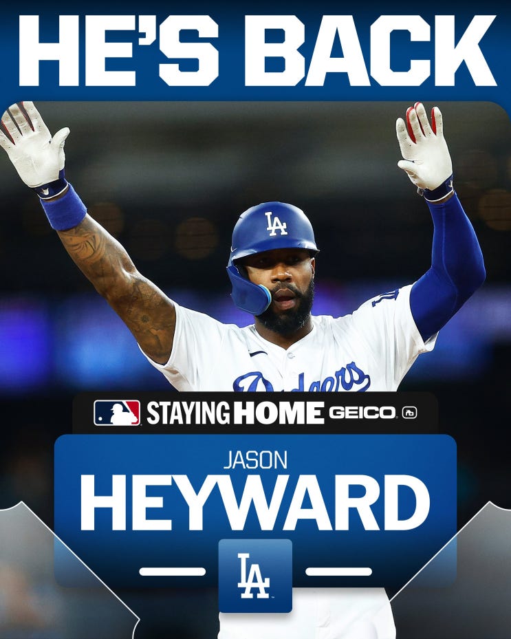 제이슨 헤이워드 (Jason Heyward)와 재계약을 맺은 LA 다저스 : 네이버 블로그