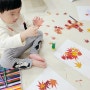 가을에 단풍잎을 모아 그림을 만들어요. 4살 만들기 놀이 #육아일기