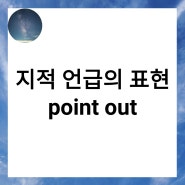 지적 언급의 표현 point out