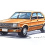자동차그림-1983년 대우자동차 맵시-나(DAEWOO MOTORS MAEPSY) 소형세단, 자동차일러스트, 미니카취미, 1982-1989