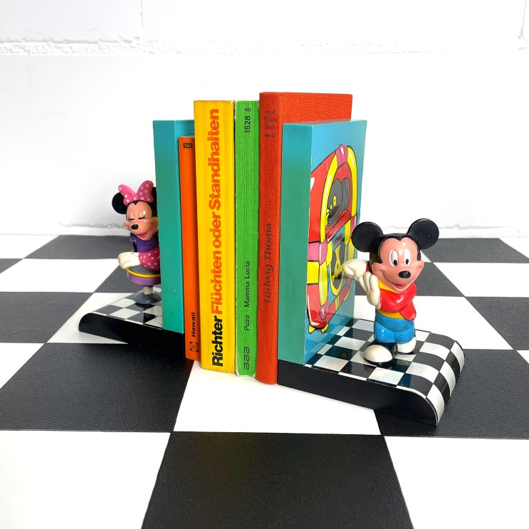 Vintage Disney Bookend Mickey Mini Mouse 1980s / 빈티지 디즈니 미키 미니 마우스 북앤드 ...