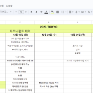 23년도 12월 도쿄 여행 준비과정 (숙박, 디즈니, 교통 등 다수 포함)