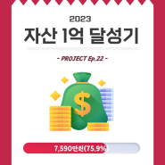 [가계부] 1억 벌기, 22번째 발걸음👣 2023년 10월 정산(27회차 누적저축: 7,590만원)