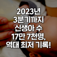 올해 3분기까지 태어난 아기 17만 7천명으로 역대 최저 기록!
