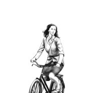 자전거 타는 여자 연습 그림 마무리 완성