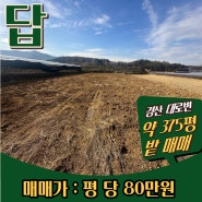 【경산 토지매매】 상대온천 가는 초입 / 접근성 좋은 대로변 농지 약 375평 매매