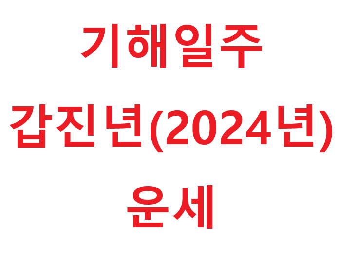 기해일주의 갑진년(2024년) 운세 : 네이버 블로그
